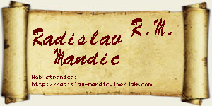 Radislav Mandić vizit kartica